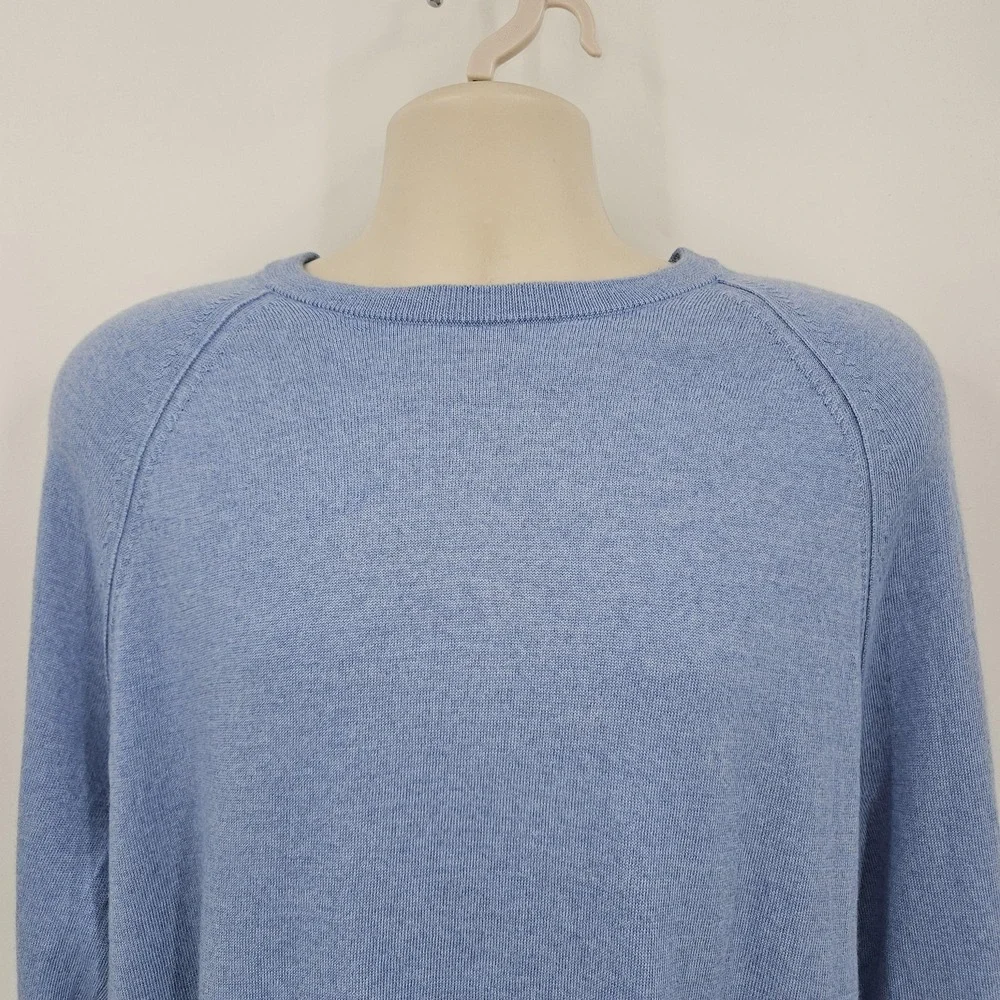 Banana Republic Sweater Mens XL Light Blue Italian Merino Wool Crewneck Pullover